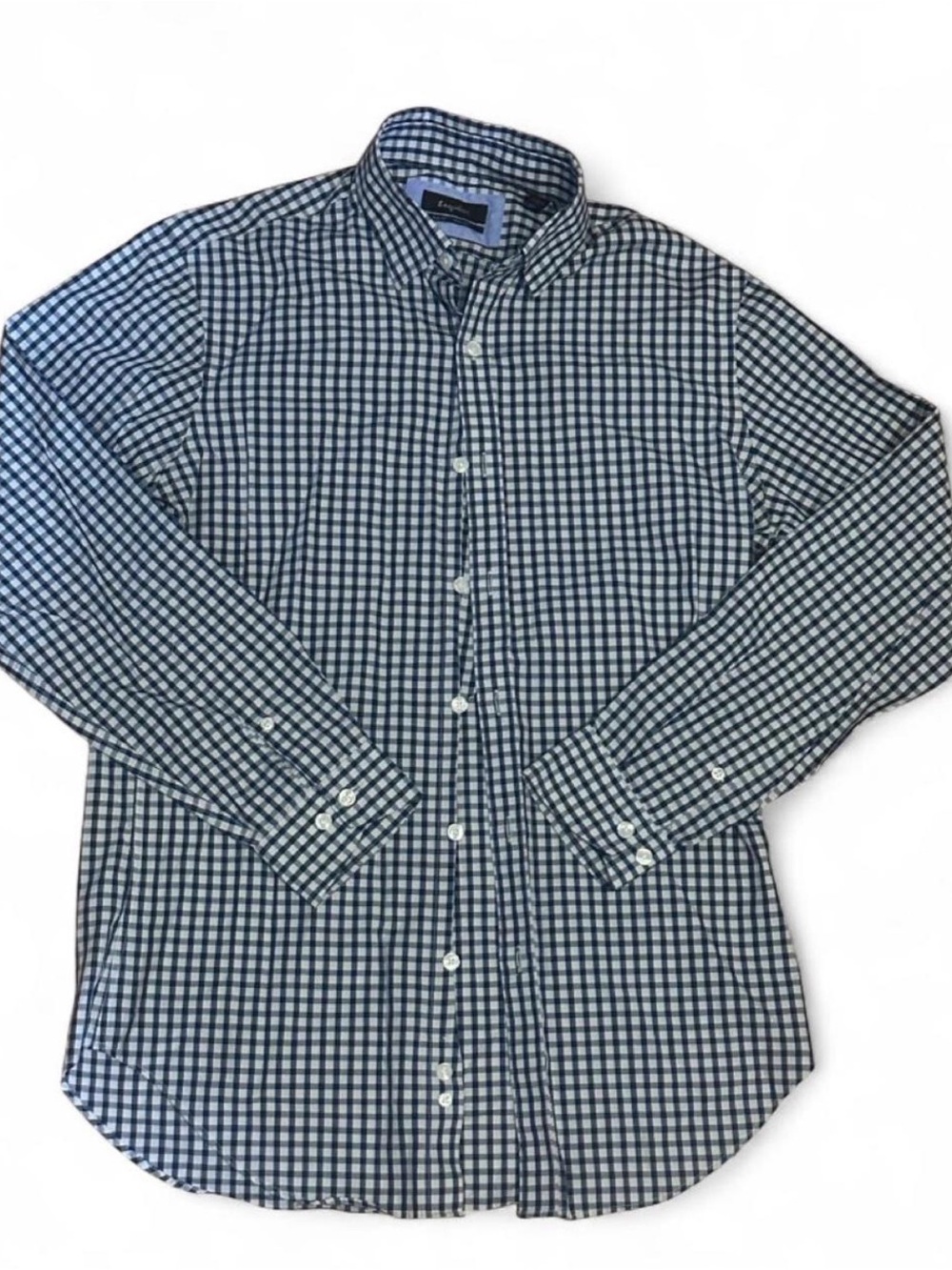 Men's Blue Check Button-Down Shirt